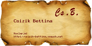 Csizik Bettina névjegykártya